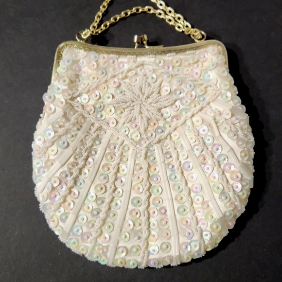Vintage Beaded Iridescent Sequined Evening Bag - Picture 12 of 13